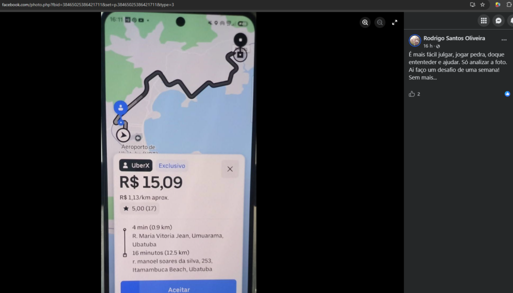uber motorista reclamação
